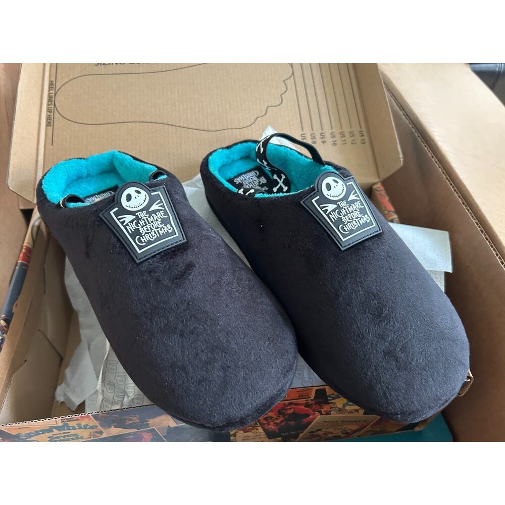 NWB Disney Kids‎ Black Blue Ground Up Nightmare Before Christmas Clog Slippers 7